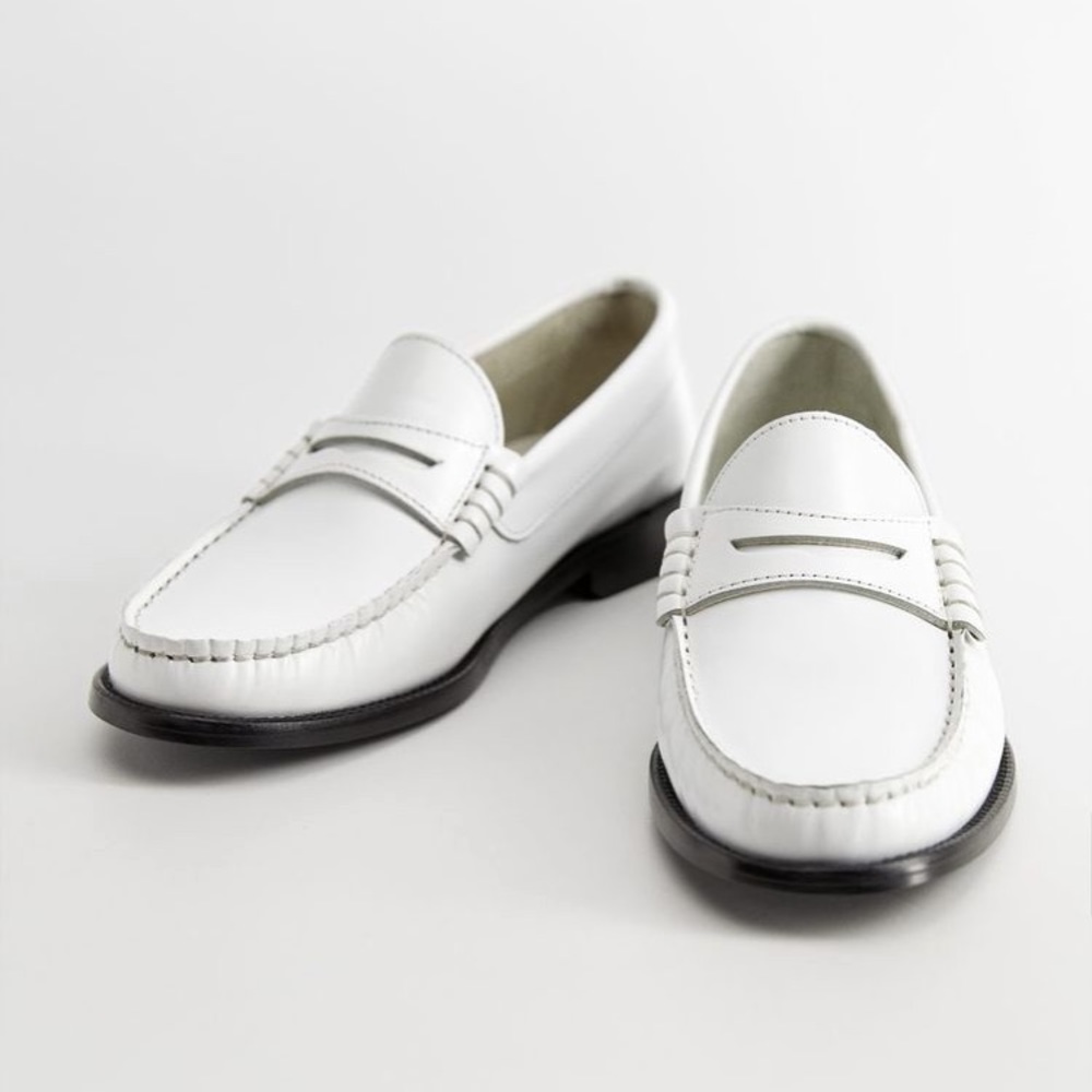 NWT Mango white loafers